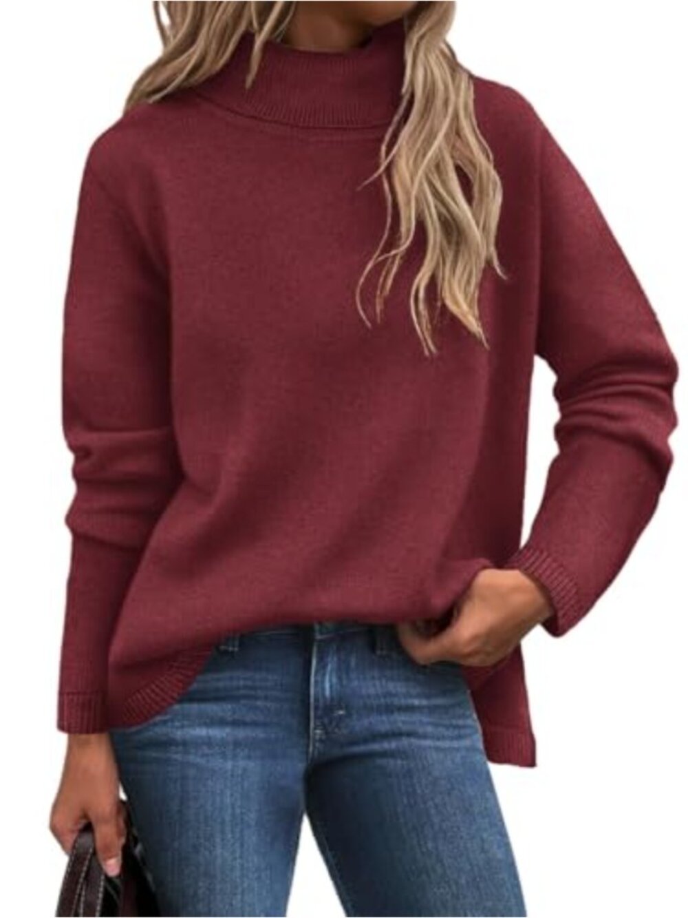Plus Size Turtleneck Sweater Pullover Women Winter Warm Knit Top